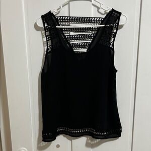 Stylish Black Sleeveless Top with Mesh Details